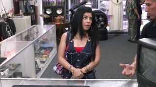 Attractive lady makes a sweet deal fucking the pawnbroker