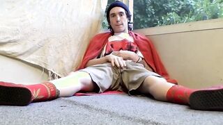 Smooth twink straightie Sean Johansen cums after stroking