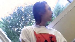 Smooth twink straightie Sean Johansen cums after stroking