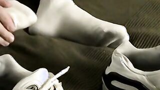 Athletic jock Gregory solo masturbates his throbbing dick