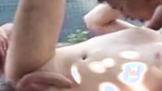 Two Latinos and a white guy fuck in bareback threesome