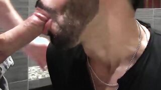Homosexual studs have spitroasting interracial fuck fest