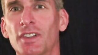 Gay mature pervert tugs his erect dick and sprays jizz