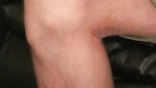 Gay mature pervert tugs his erect dick and sprays jizz