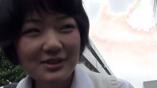 Japanese schoolgirl piss walking through small alleys