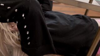 Stuck Latina teen fucked while stuck