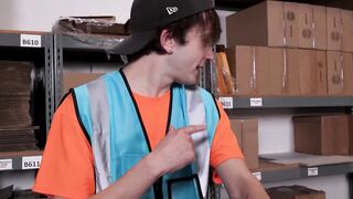 Black guy taking care of the package
