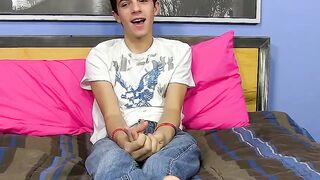 Cute 18yo twink wanking his dick and touching his balls