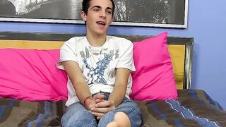 Cute 18yo twink wanking his dick and touching his balls