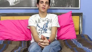 Cute 18yo twink wanking his dick and touching his balls