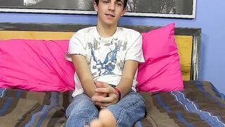 Cute 18yo twink wanking his dick and touching his balls