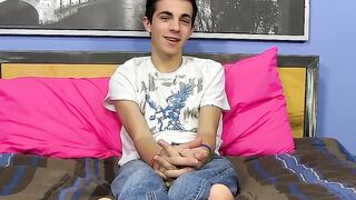 Cute 18yo twink wanking his dick and touching his balls