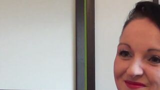 Sex hungry Devon Breeze sucks fake producers big dick