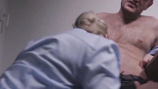 Euro MILF ass fucked by officer cock before cum in mouth