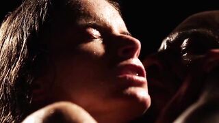 Sensual babe BBC fucked in romantic darkness