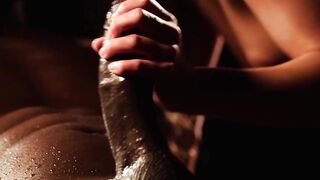 Sensual babe BBC fucked in romantic darkness