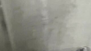 Handsome Asian amateur stroking his cock after the shower