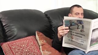 Young guy gets his mouth and ass full of hard mature cock