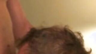 Lusty bloke strokes his pecker and shoves a dildo up his ass