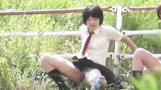 Japanese schoolgirls unleash their peeing power outdoors