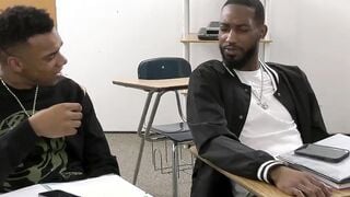 Hot Blonde Teacher Kenzie Love Sucks On Couple Students Big Black Cocks