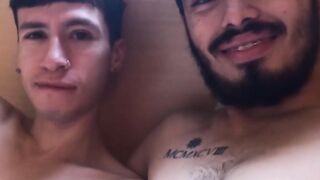 Skinny Latino teen Cesar Rose rides stud Franco Sins big dick