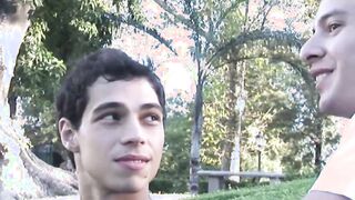 Hot bareback bedroom fuck with two cute Latino twinks