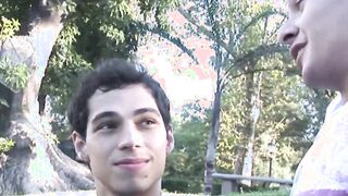 Hot bareback bedroom fuck with two cute Latino twinks