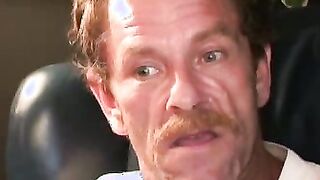 Experienced rod choker spanks his hairy cock and sprays cum