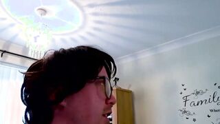 Tricked amateur lady sucking off two lucky nerds