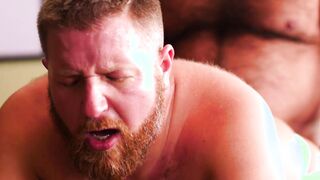 Chubby bear bent over and penetrated deep by his hung lover