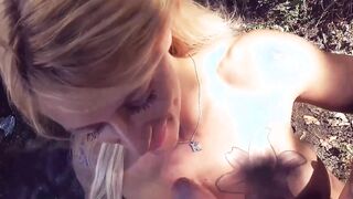 German blonde Street Bimbo Boned date inside Outdoor