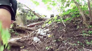 German chubby blonde MILF picked up and boned outdoors