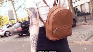 German Slim schoolgirl teenagers pickup at risky outside bus station