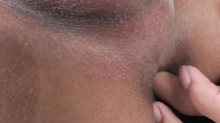 Busty Thai Tgirl fingers her asshole and strokes her cock