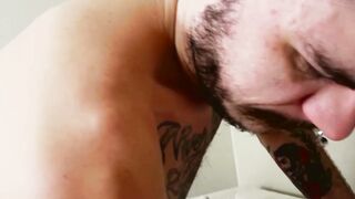 Inked hunks hardcore raw cock riding after juicy ass rimming