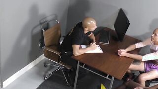 Officer Jack Hunter punishes Anthony Wood and Joseph Banks