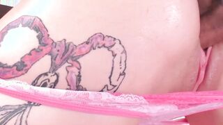 Beautiful Asian tbabe pounding slutty babes wet pussy