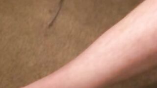 Hairy gay man tugs cock before anal play and cumshot