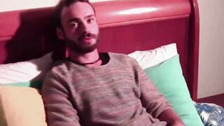 Cock measuring masturbation action with amateur jocks