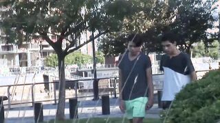 Young skinny Latino twinks with big dicks have some raw sex