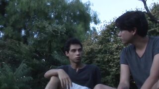 Young skinny Latino twinks with big dicks have some raw sex