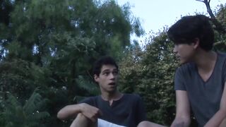 Young skinny Latino twinks with big dicks have some raw sex