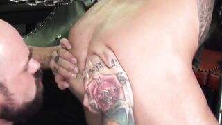Kinky tattooed hunks swap blowjobs before hardcore raw fuck