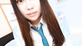 Mio Ito shows us her hot legs and bushy snatch inside her uniform