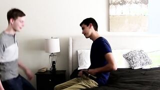 Attractive twinks Justin and Bryce drill their tight asses