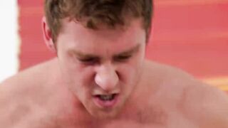 Connor bending over Brenner with his huge dick ready to tear