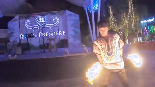 Amateurs enjoy fire show and sex at home
