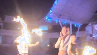 Amateurs enjoy fire show and sex at home