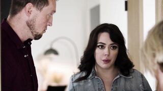 Big tits landlady fucks MILFs husband